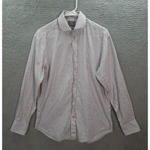 Thomas Dean Shirt Adult Small Purple White Shirtmaker's Cloth Preppy Careerwear